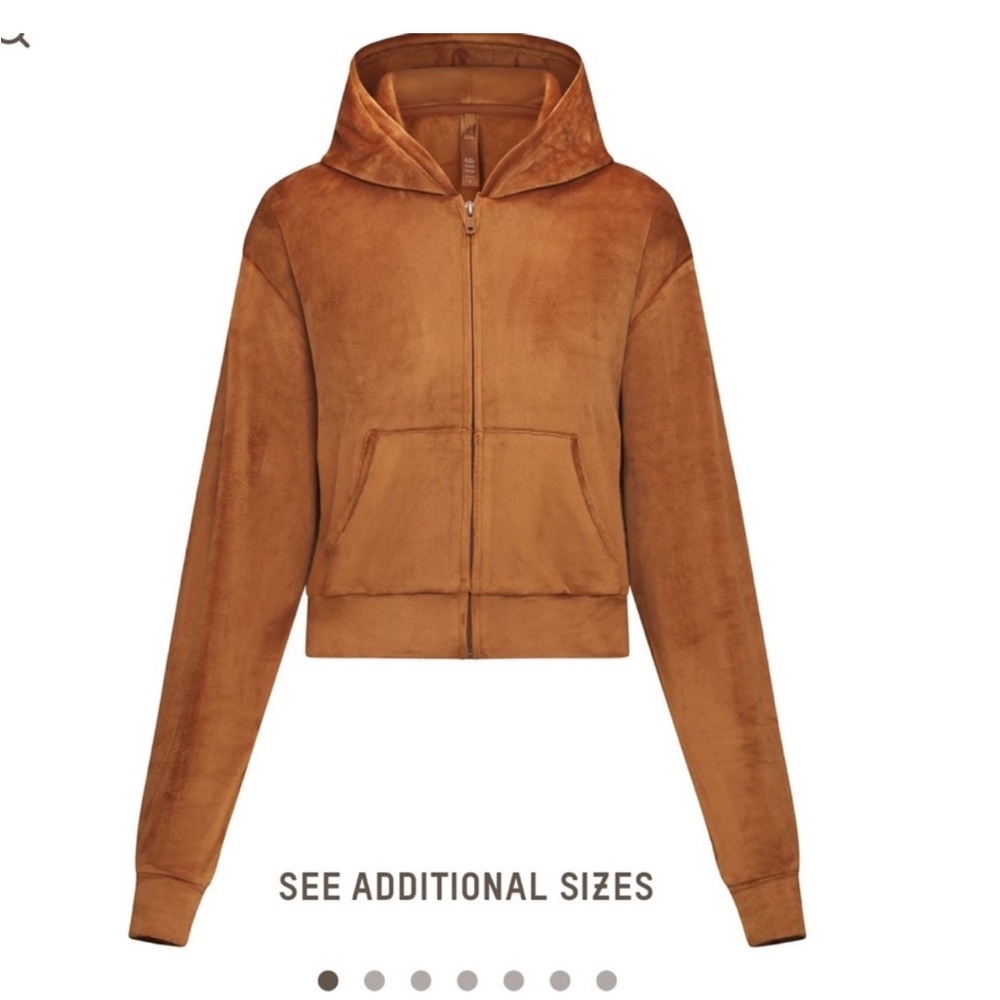 Skims Copper Velour Hoodie